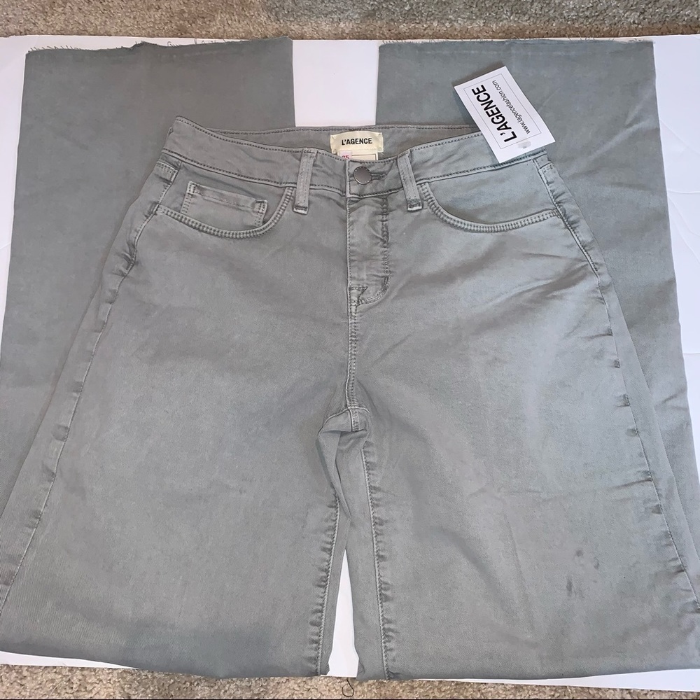L’agence Wide Leg Grey Jeans NWT - Picture 2 of 12